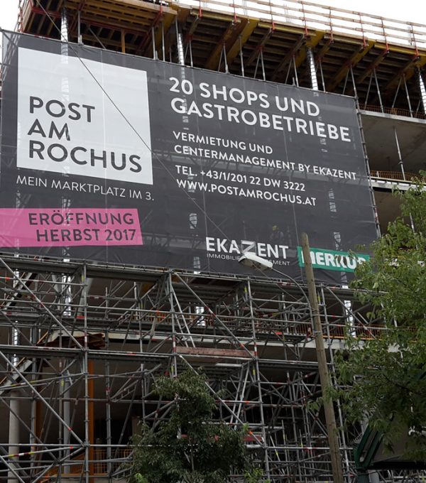 Baustellen Banner Post Rochus