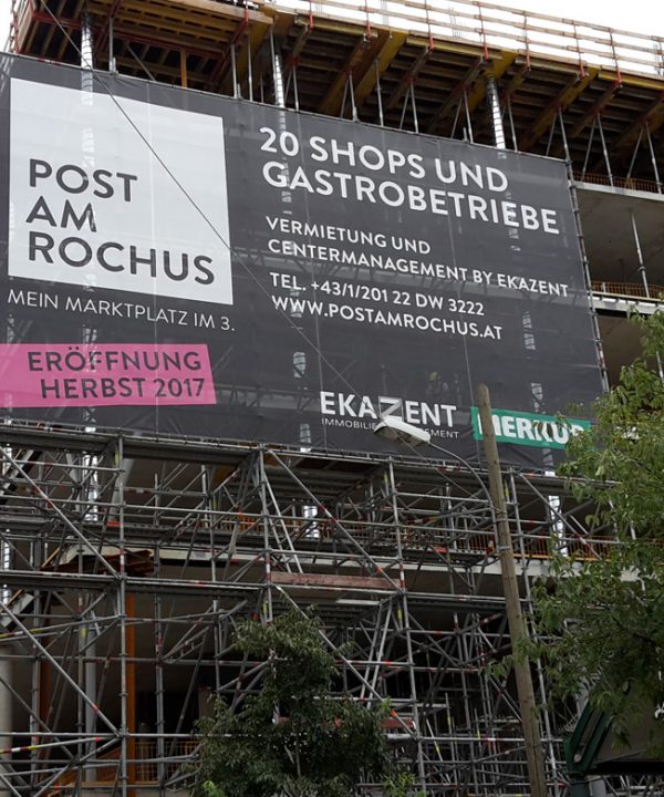 Baustellen Banner Post Rochus